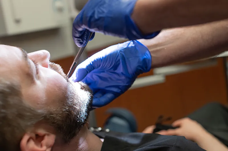 A patient getting an oral exam